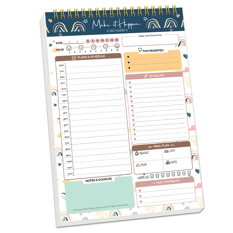 Office Stationery Supply List - Ежедневник-планер на спирали А5, блокнот для